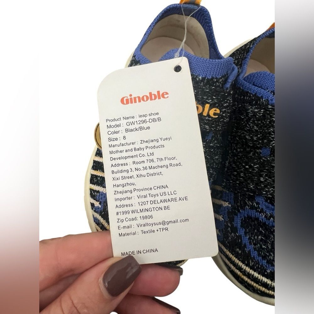 💘GINOBLE Kids Blue and Yellow Shoes size 8 - Picture 2 of 6